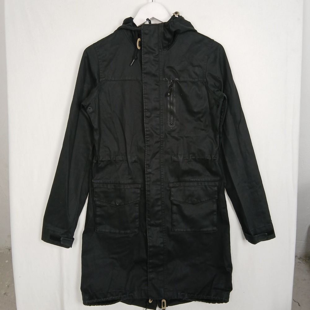 Nike Sportswear Womens Black Cotton Canvas Hooded Parka Jacket 426749-010 Size S